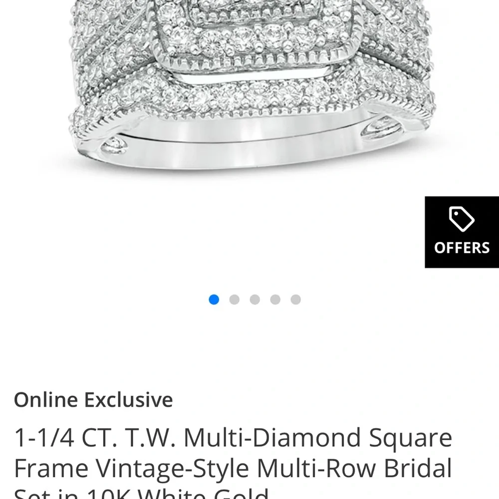 BEAUTIFUL ZALES WEDDING RING SET SIZE 5 - Picture 4 of 11